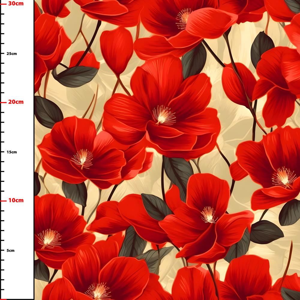 Wzór 1421 kwiaty czerwone