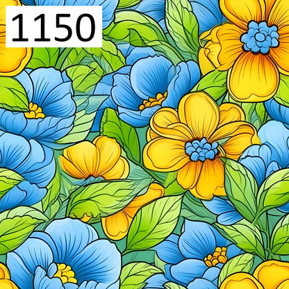 Pattern 1150 flowers coloring book