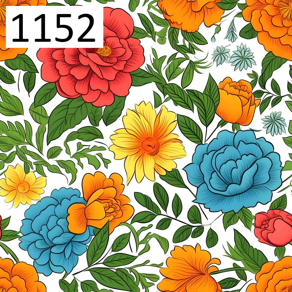 Pattern 1152 flowers coloring book