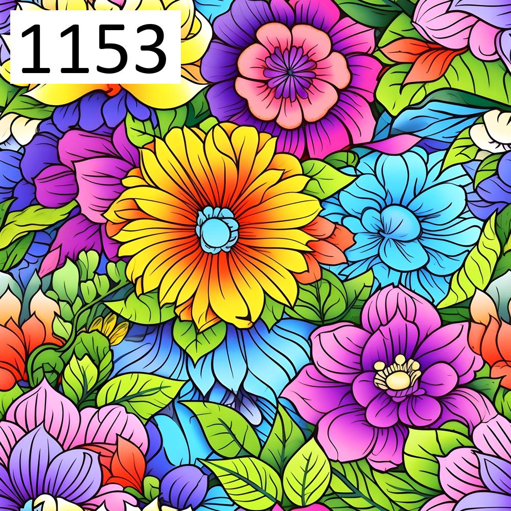 Pattern 1153 flowers coloring book