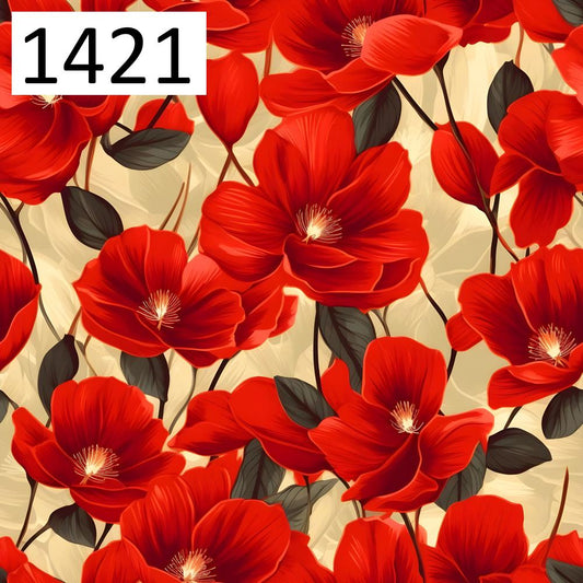Wzór 1421 kwiaty czerwone