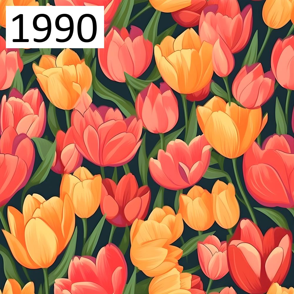 Wzór 1990 kwiaty tulipany