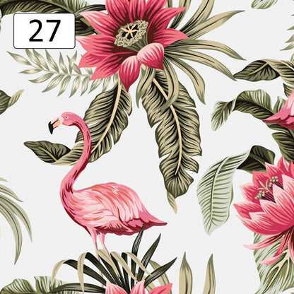 Pattern 27 flamingos flowers