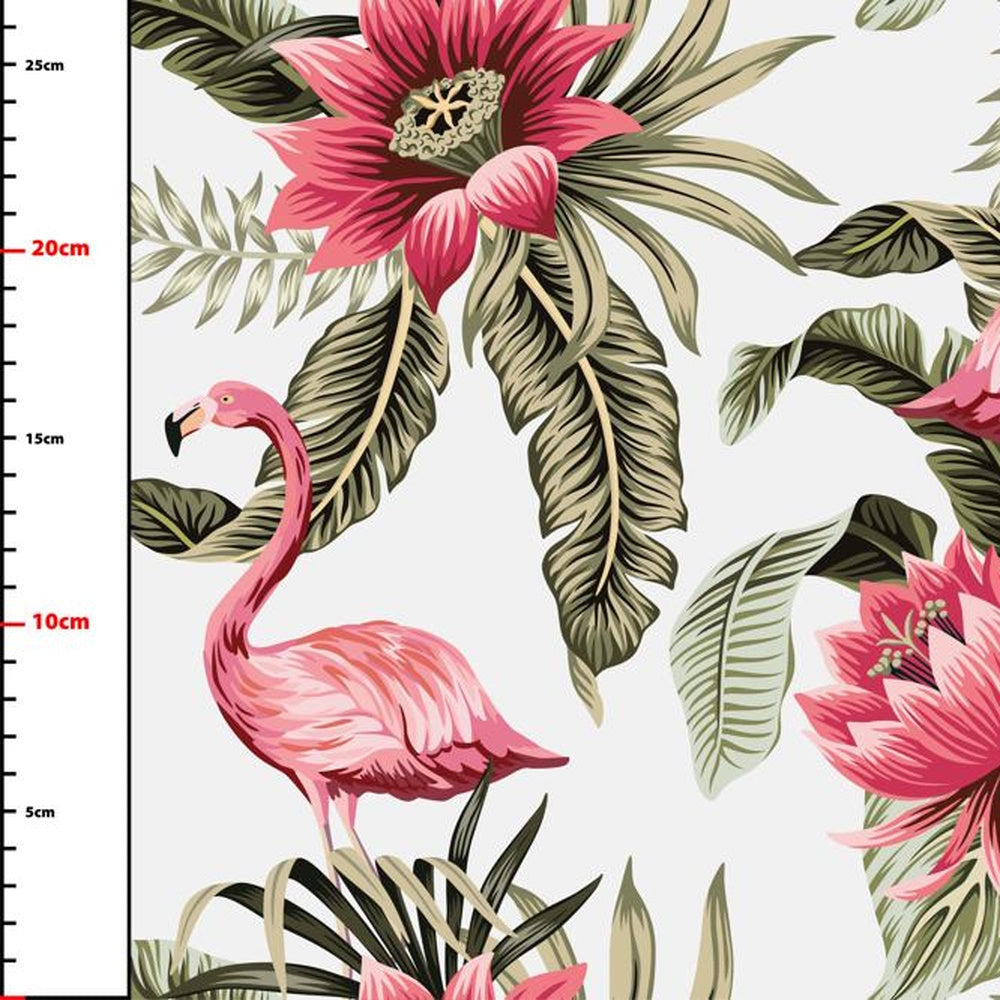 Pattern 27 flamingos flowers