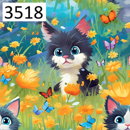 Wzór 3518 koty motyle