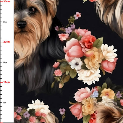 Wzór 3716 psy yorkshire terrier kwiaty