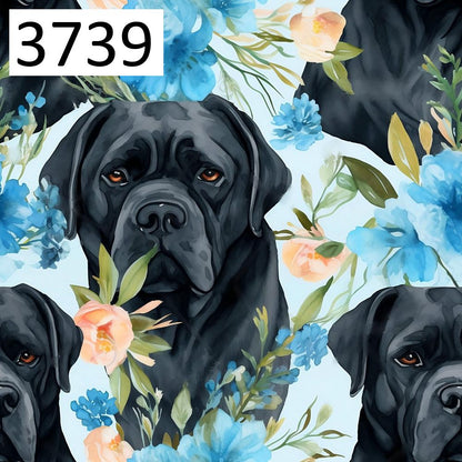 Wzór 3739 psy cane corso kwiaty