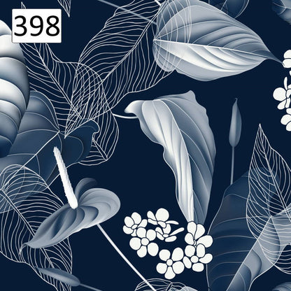 Pattern 398 white leaves flowers