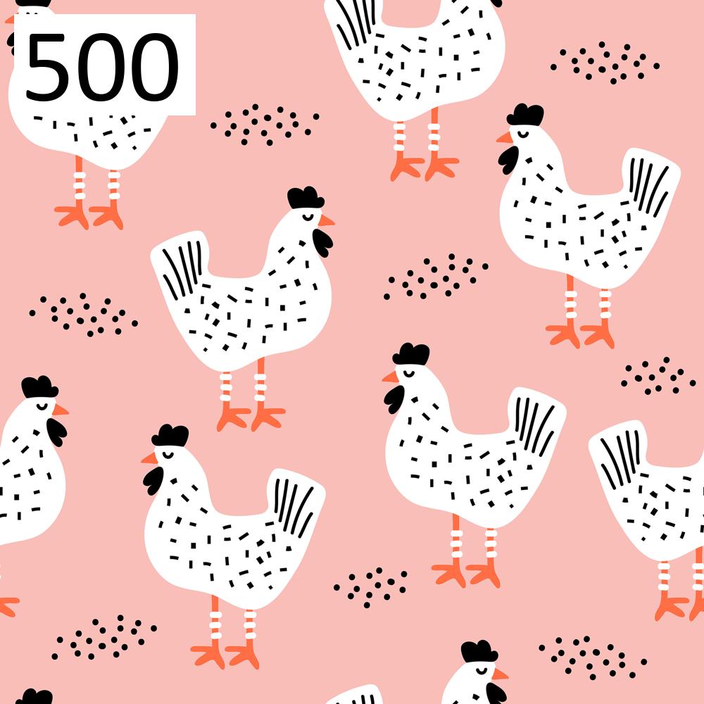 Wzór 500 kury różowy