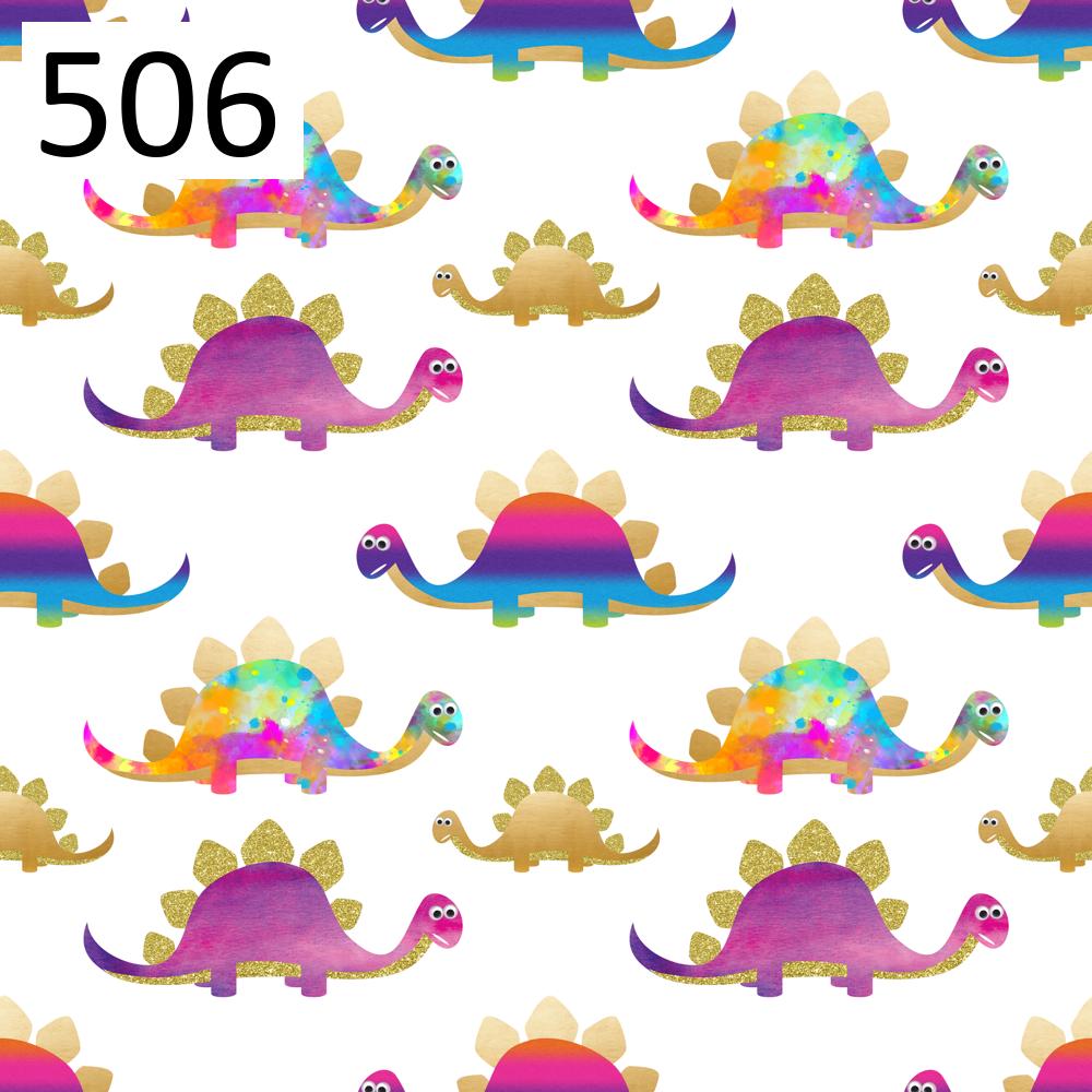 Wzór 506 tęczowe dinozaury 2