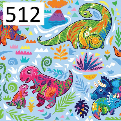 Wzór 512 kolorowe dinozaury
