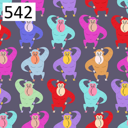 Wzór 542 kolorowe małpki
