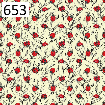 Pattern 653 ladybug leaves