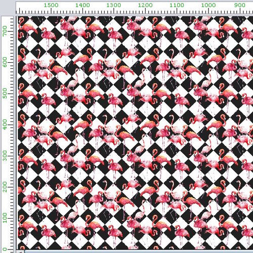 Wzór 747 flamingi szachownica