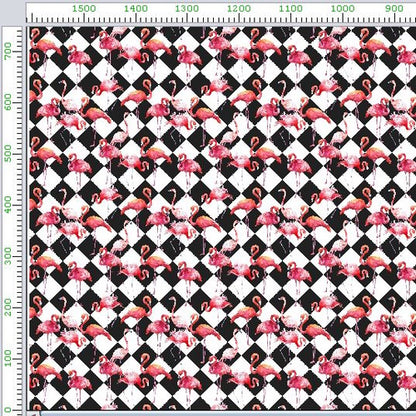 Wzór 747 flamingi szachownica