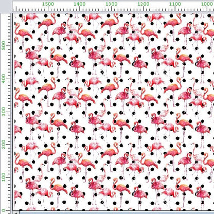 Wzór 752 flamingi kropki