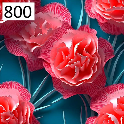 Pattern of 800 3D flowers