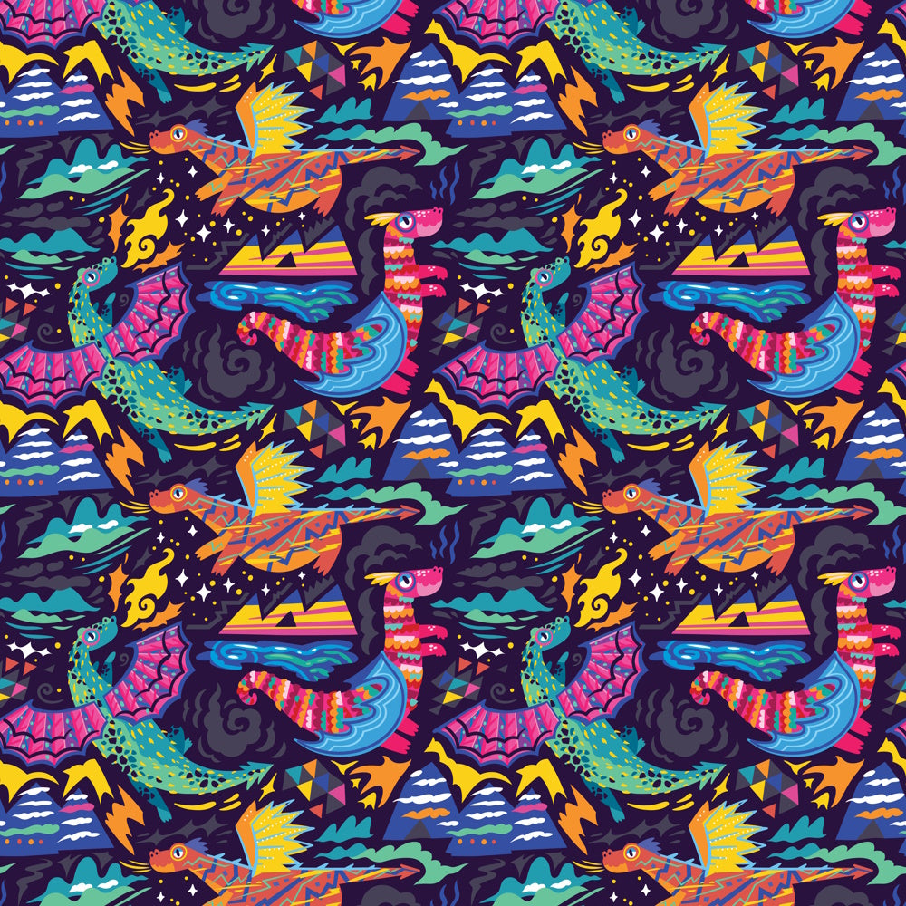 Wzór 86 kolorowe dinozaury