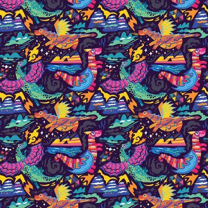 Wzór 86 kolorowe dinozaury