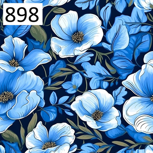 Wzór 898 kwiaty niebieskie