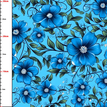 Pattern 904 blue flowers