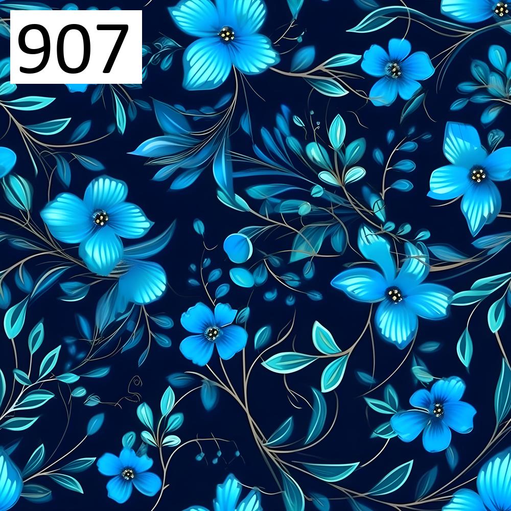 Pattern 907 blue flowers