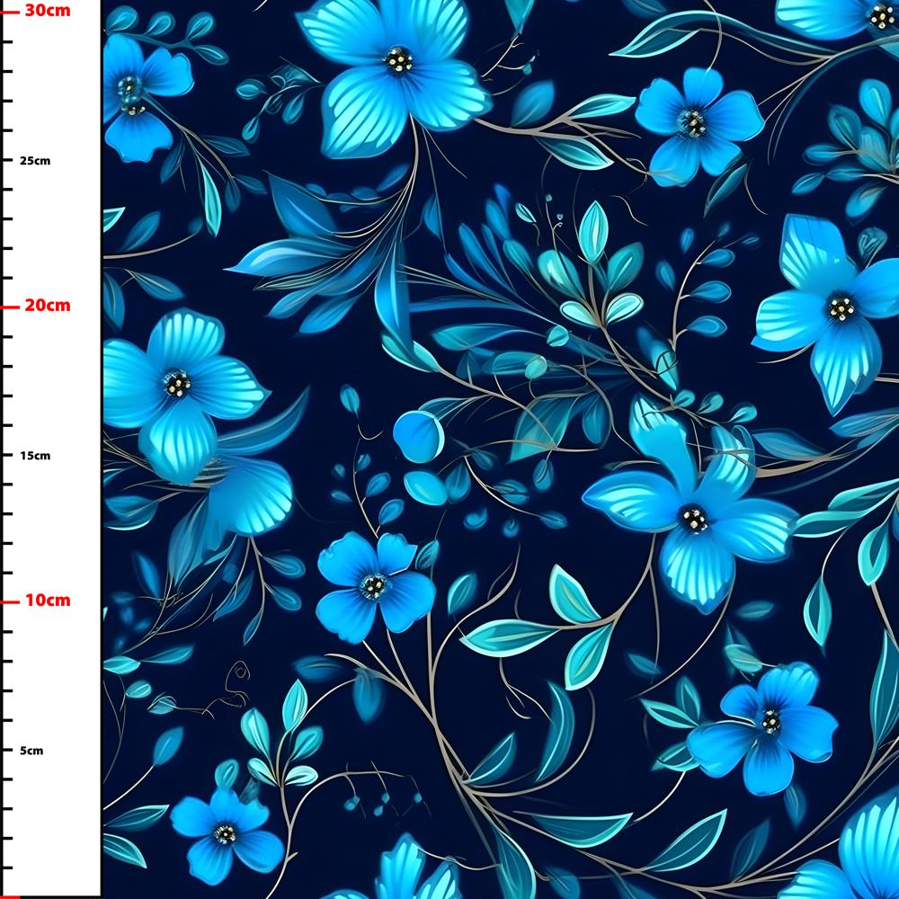 Pattern 907 blue flowers