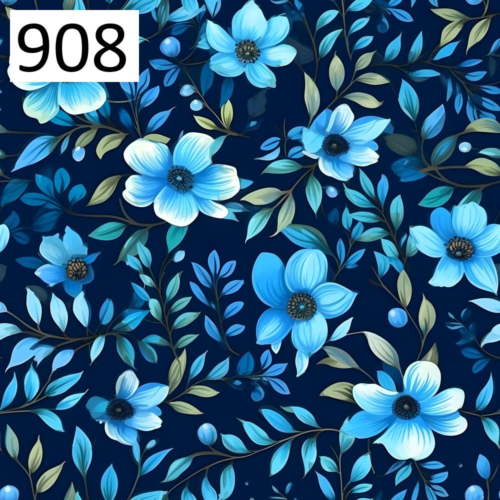 Pattern 908 blue flowers