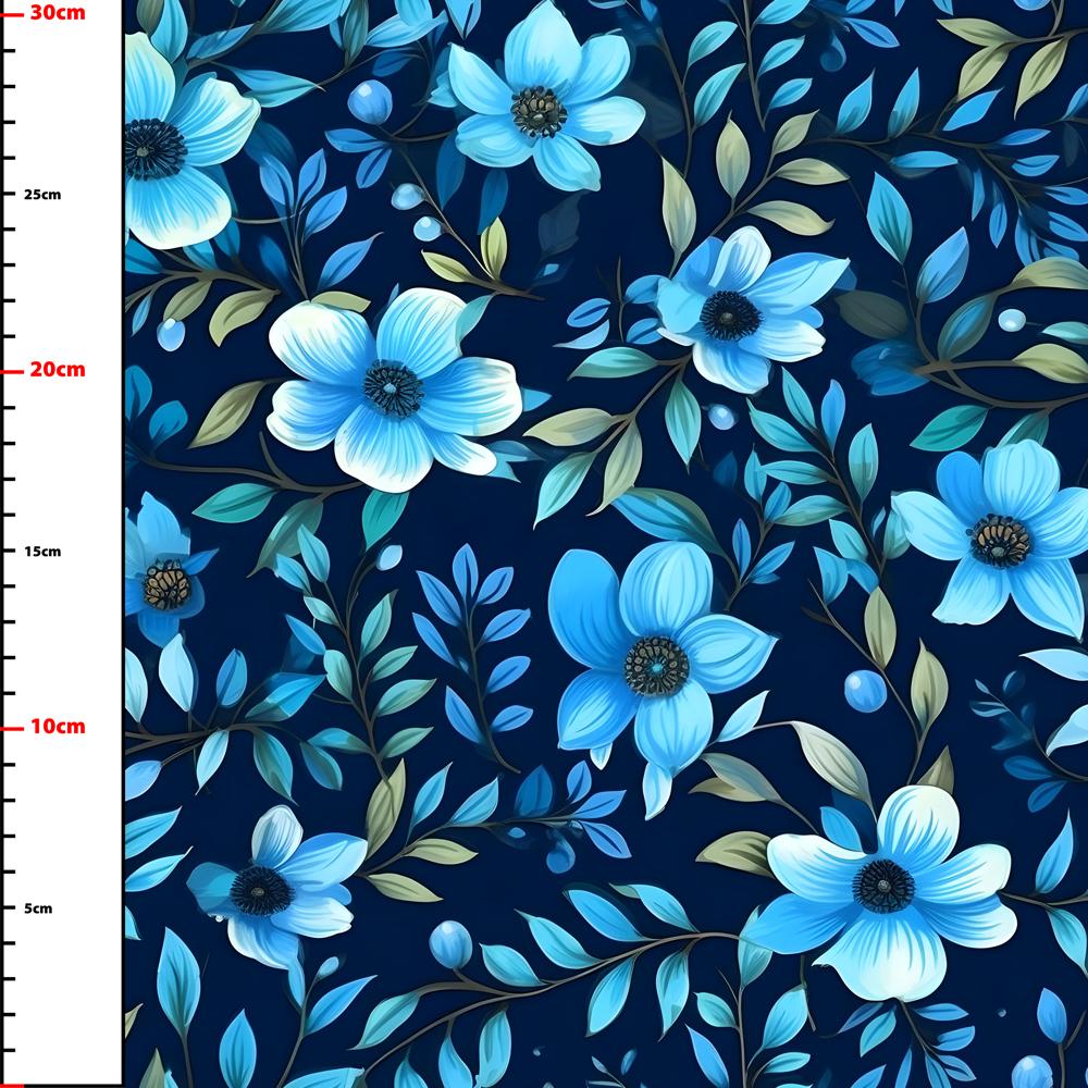 Pattern 908 blue flowers