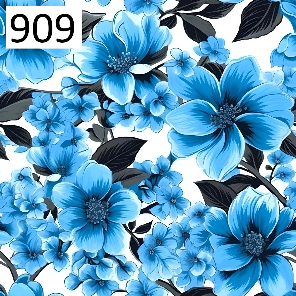 Pattern 909 blue flowers