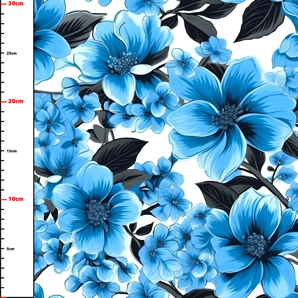 Pattern 909 blue flowers