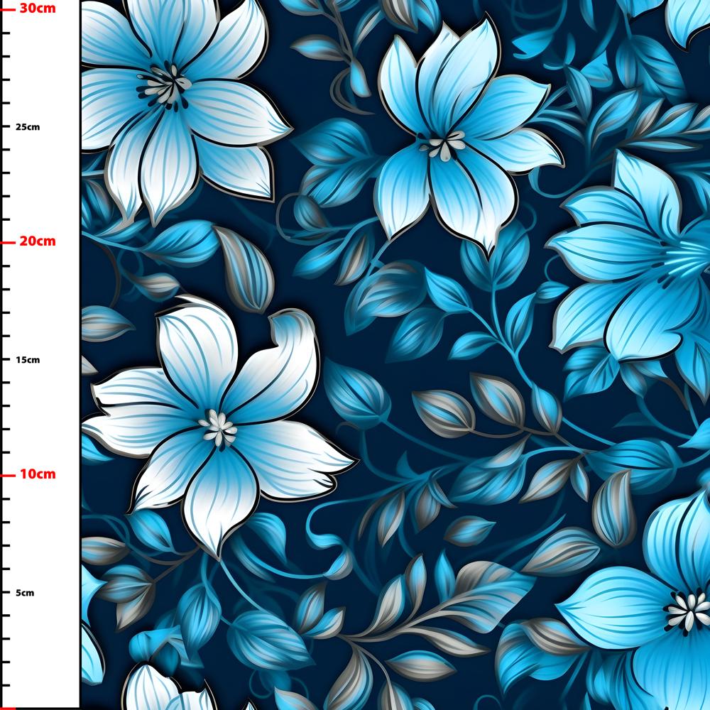 Wzór 910 kwiaty niebieskie